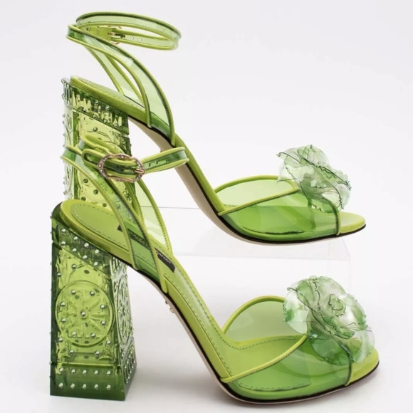 DOLCE & GABBANA Sandals EU37 UK4 US7 Ankle Wrap Heel Transparent / HOLD - Picture 3 of 9
